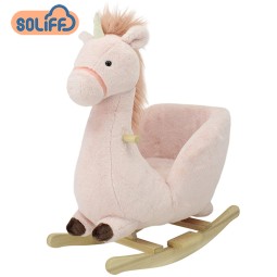 Kids Toy Manufacturer - White Alpaca Wooden Rocking Horse
