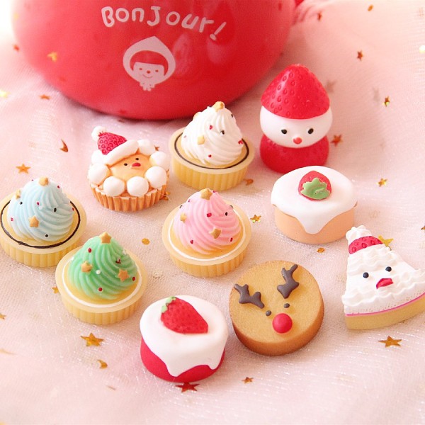 Christmas Cabochon Manufacturer - OEM Custom Cupcake Deer Design