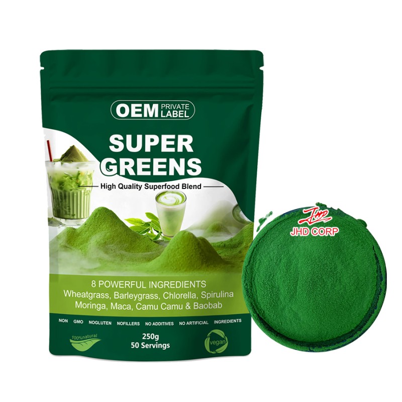 OEM Private Label Superfood Ingredients Organic Super Green Powder for Beverages and Foods