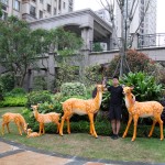 Outdoor Statue Manufacturer - Fiberglass Deer Garden Sculpture