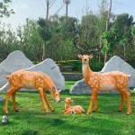 Outdoor Statue Manufacturer - Fiberglass Deer Garden Sculpture
