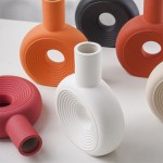 Decorative Vase Manufacturer - White Geometric Ceramic Vase