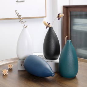 Porcelain Vase Factory - Nordic Leaves Pattern White Vase