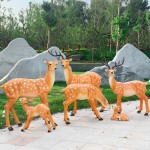 Outdoor Statue Manufacturer - Fiberglass Deer Garden Sculpture