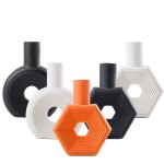 Decorative Vase Manufacturer - White Geometric Ceramic Vase