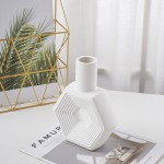 Decorative Vase Manufacturer - White Geometric Ceramic Vase
