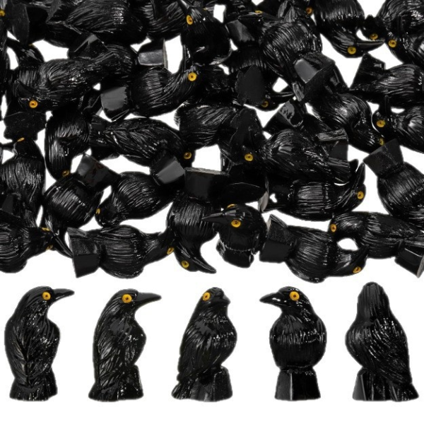 Crow Resin Ornament Manufacturer - OEM Custom Tilted Head Design