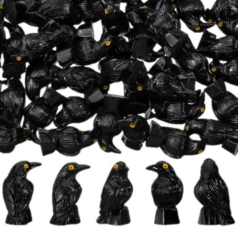 Crow Resin Ornament Manufacturer - OEM Custom Tilted Head Design