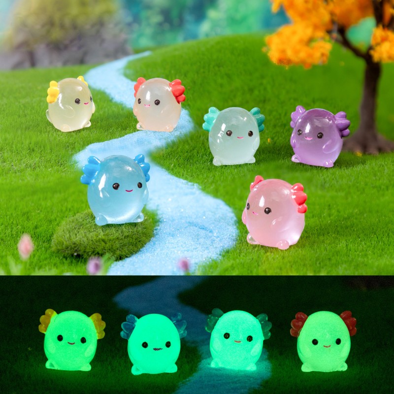 Axolotl Resin Figurine Manufacturer - OEM Custom Glow-in-dark Animal