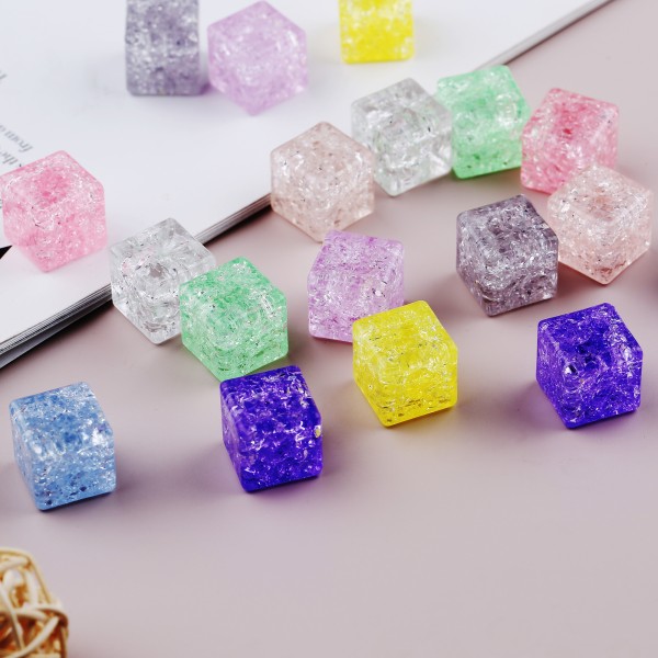 Ice Cube Resin Ornament Factory - OEM Custom Luminous Cracking Design