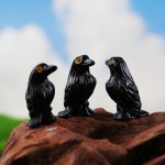 Crow Resin Ornament Manufacturer - OEM Custom Black White Design