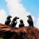 Crow Resin Ornament Manufacturer - OEM Custom Black White Design