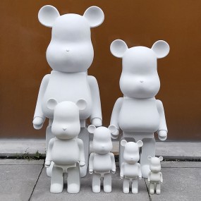 Money Bank Manufacturer - White Resin Fluid Bear Craft