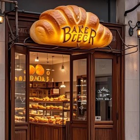Bakery Sign Manufacturer - Luminous Kosher Bread Wall Hanging