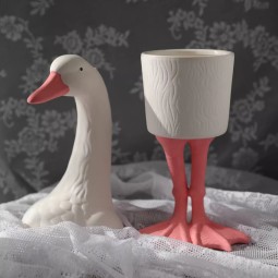 Swan Vase Manufacturer - Pink Beak Hand-painted Tall