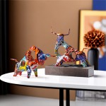 Animal Ornament Manufacturer - Colorful Cow Desktop Decoration