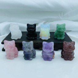 Healing Crystal Factory - 4cm Stone Kitten Carved Craft