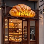 Wall Decoration Factory - Glowing Bread Model Bakery Signage