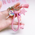 Leather Keychain Supplier - OEM Candy Color Tassel Pendant