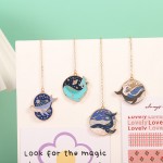 Metal Bookmark Manufacturer - OEM Wave Whale Tassel Design