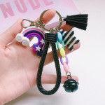 Leather Keychain Supplier - OEM Candy Color Tassel Pendant