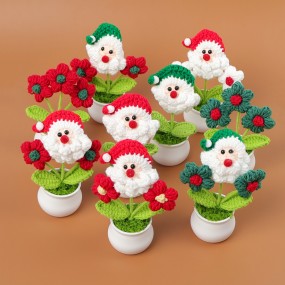Crochet Ornament Manufacturer - Wool Flower Pot Car Decor