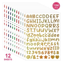 Letter Sticker Manufacturer - Sand Series Shiny Alphabet