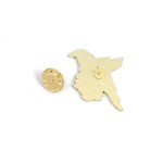 Goth Pin Factory - Crow Raven Moon Flowers Brooch