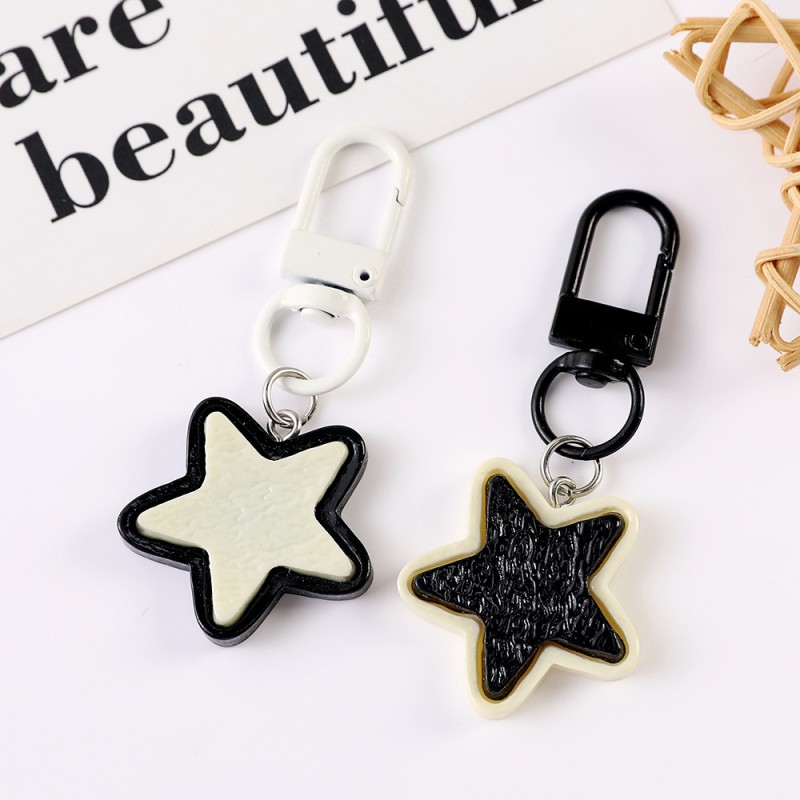 Y2K Keychain Factory - Black White Star Design Pendant