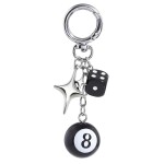 Punk Keychain Manufacturer - Black 8 Ball Dice Accessory