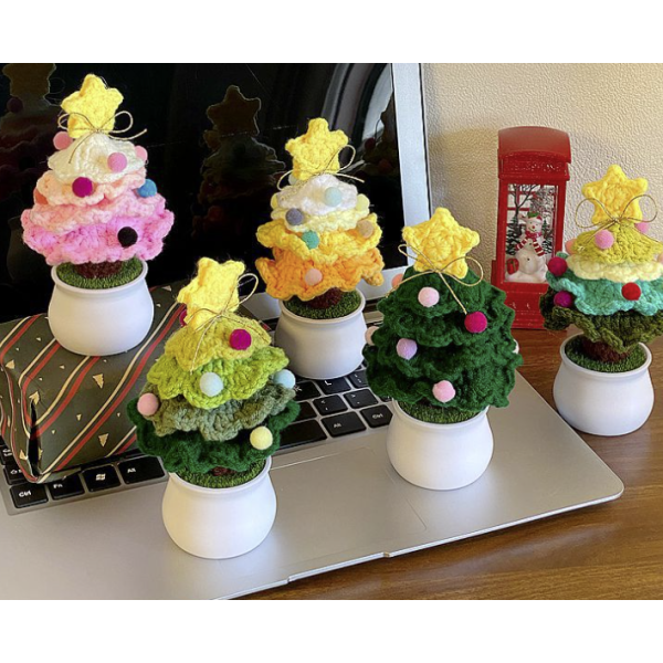 Crochet Ornament Manufacturer - Wool Christmas Tree Potted Plant