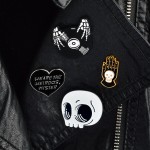 Punk Pin Manufacturer - Dark Enamel Palm Heart Badge