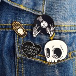 Punk Pin Manufacturer - Dark Enamel Palm Heart Badge