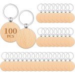 Wooden Keychain Factory - Round Laser Engraved Keyring