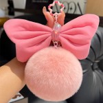 Bow Keychain Manufacturer - Faux Fur Pompom Bag Charm