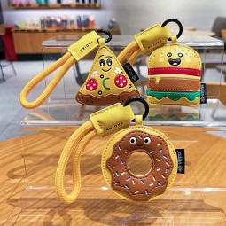 Food Keychain Manufacturer - PU Leather Donut Hamburger Charm