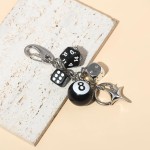 Punk Keychain Manufacturer - Black 8 Ball Dice Accessory
