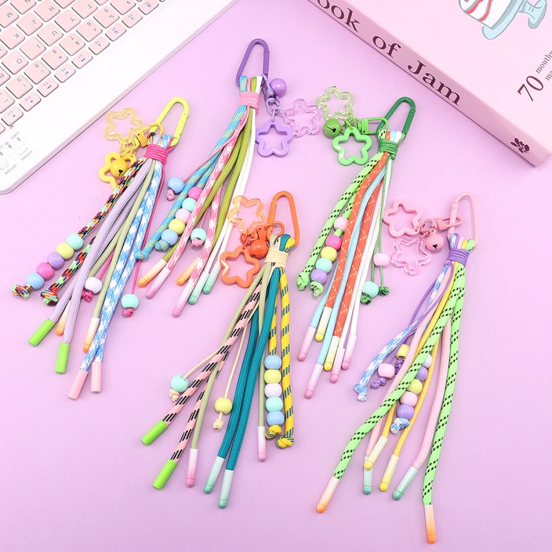 Bead Keychain Manufacturer - Woven Rope Star Pendant Lanyard