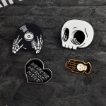 Punk Pin Manufacturer - Dark Enamel Palm Heart Badge