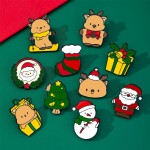 Christmas Brooch Manufacturer - Elk Santa Claus Badge