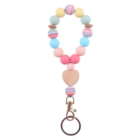 Lucky Keychain Manufacturer - Silicone Beechwood Heart Band