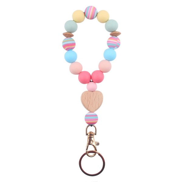 Lucky Keychain Manufacturer - Silicone Beechwood Heart Band