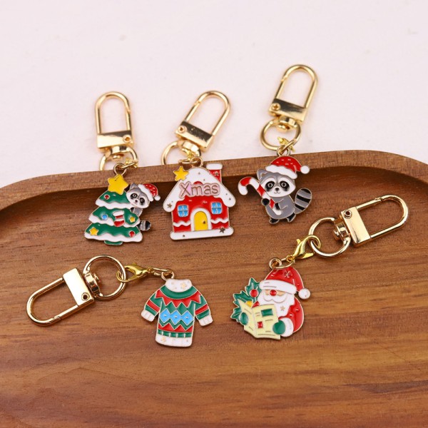 Christmas Keychain Factory - Metal Santa Snowman Pendant