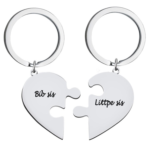 Heart Keychain Factory - Puzzle Couple Keychain Pendant