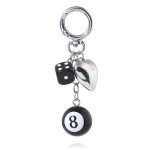 Punk Keychain Manufacturer - Black 8 Ball Dice Accessory
