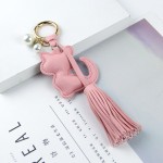 Cat Keychain Factory - PU Leather Fringed Pearl Pendant