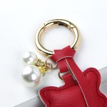 Cat Keychain Factory - PU Leather Fringed Pearl Pendant