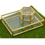 Photo Box Manufacturer - Glass Gold Wedding Favor Box