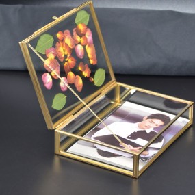USB Box Manufacturer - Brass Glass Wedding Memory Box