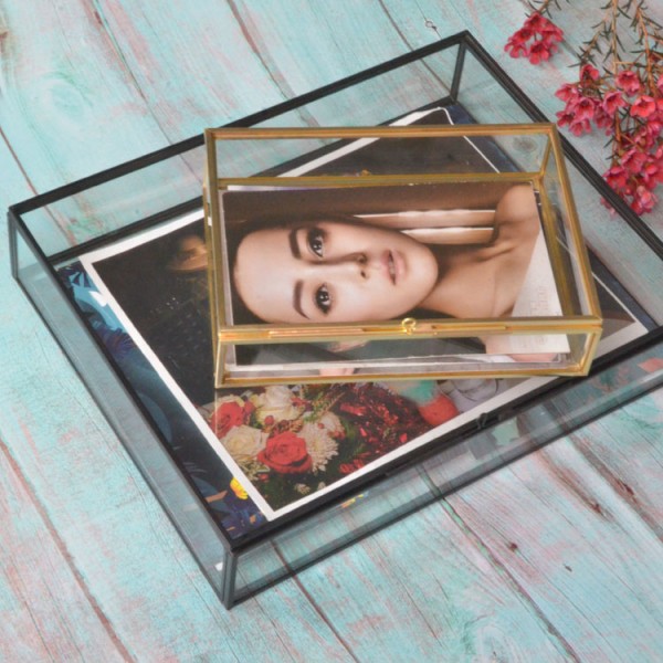 Memory Box Factory - Rectangular Glass Photo Storage Case